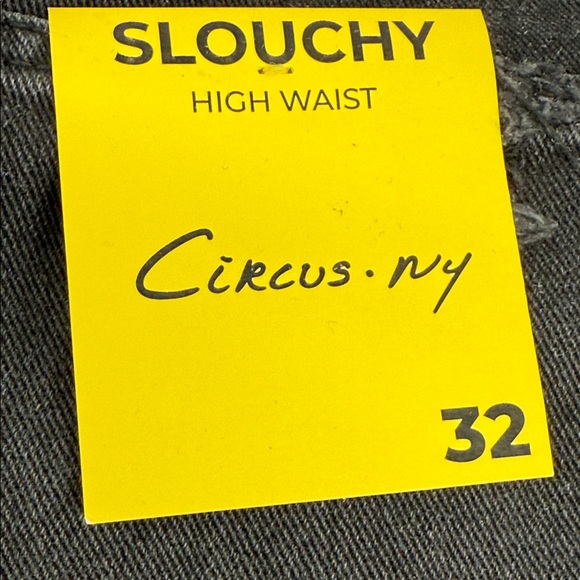 Circus NY Jeans Wm 32 High Waist Slouchy Faded Black Distressed Wide Leg Plus - Picture 14 of 14